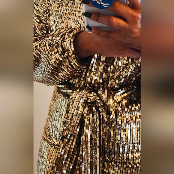 FashionNova gold sequin dress - Picture 12 of 14